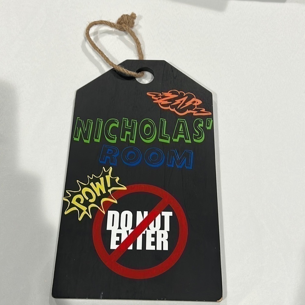 Custom door hanger. NICHOLAS.